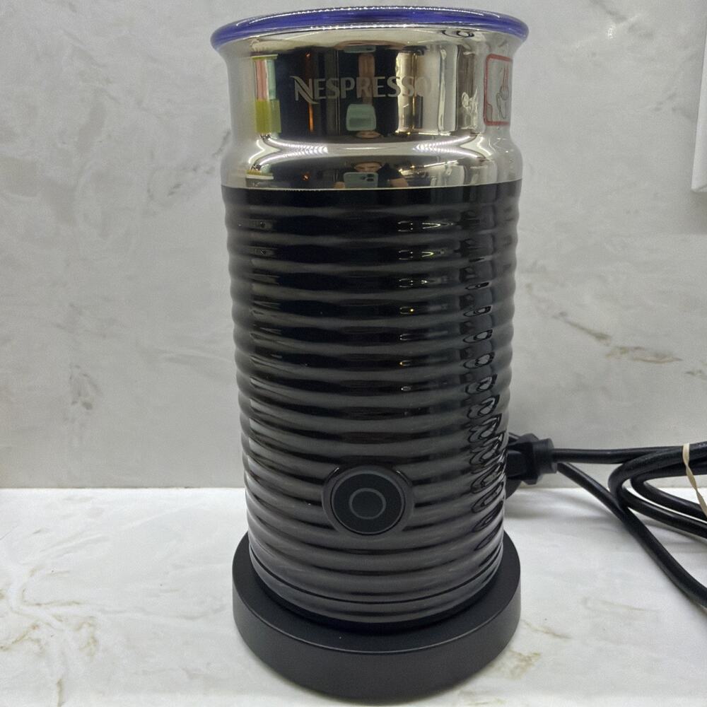 Nespresso Aeroccino 3 Milk Frother Model 3694 Black w/ Base Whisk & Lid Complete